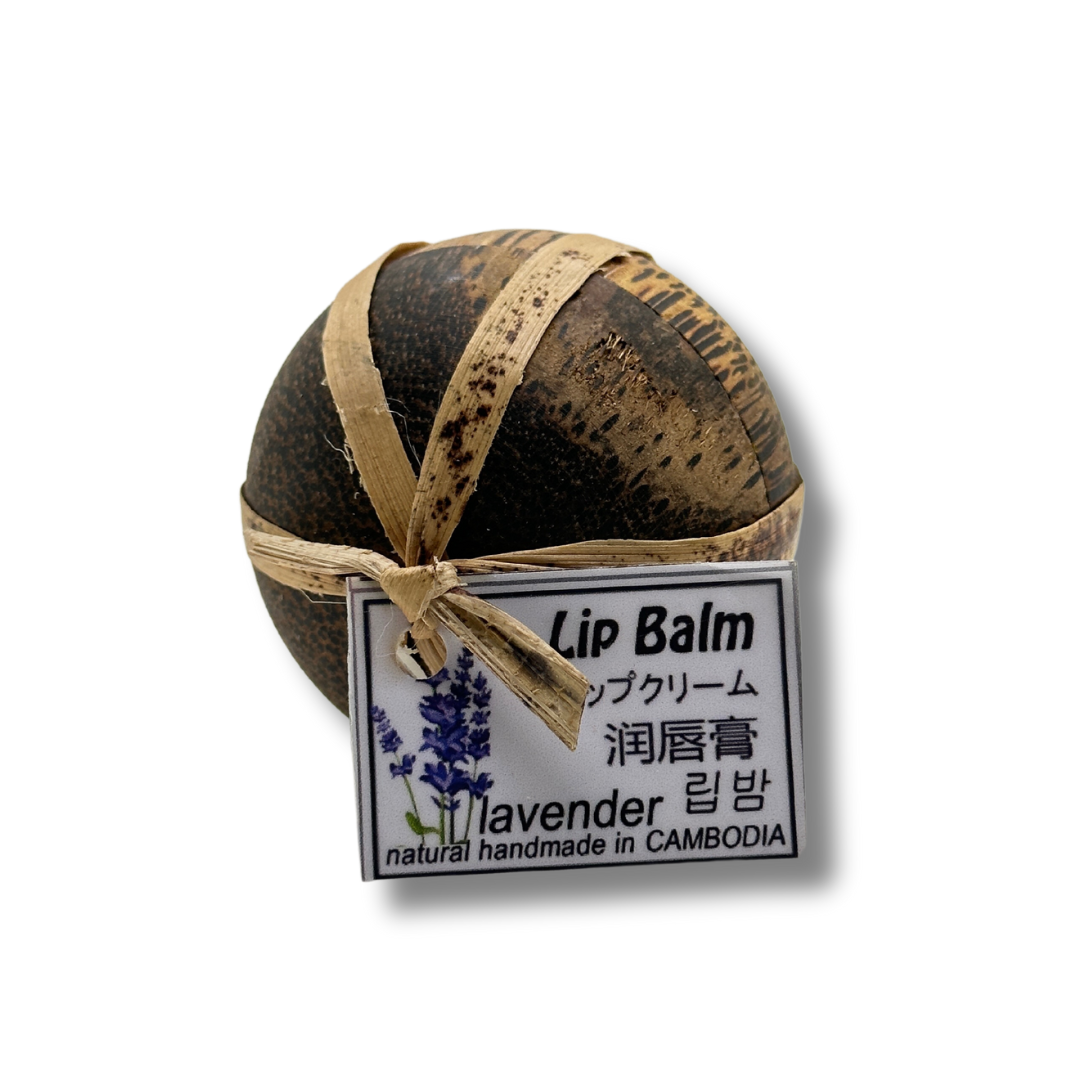 Baume à lèvre boite en bois de cocotier