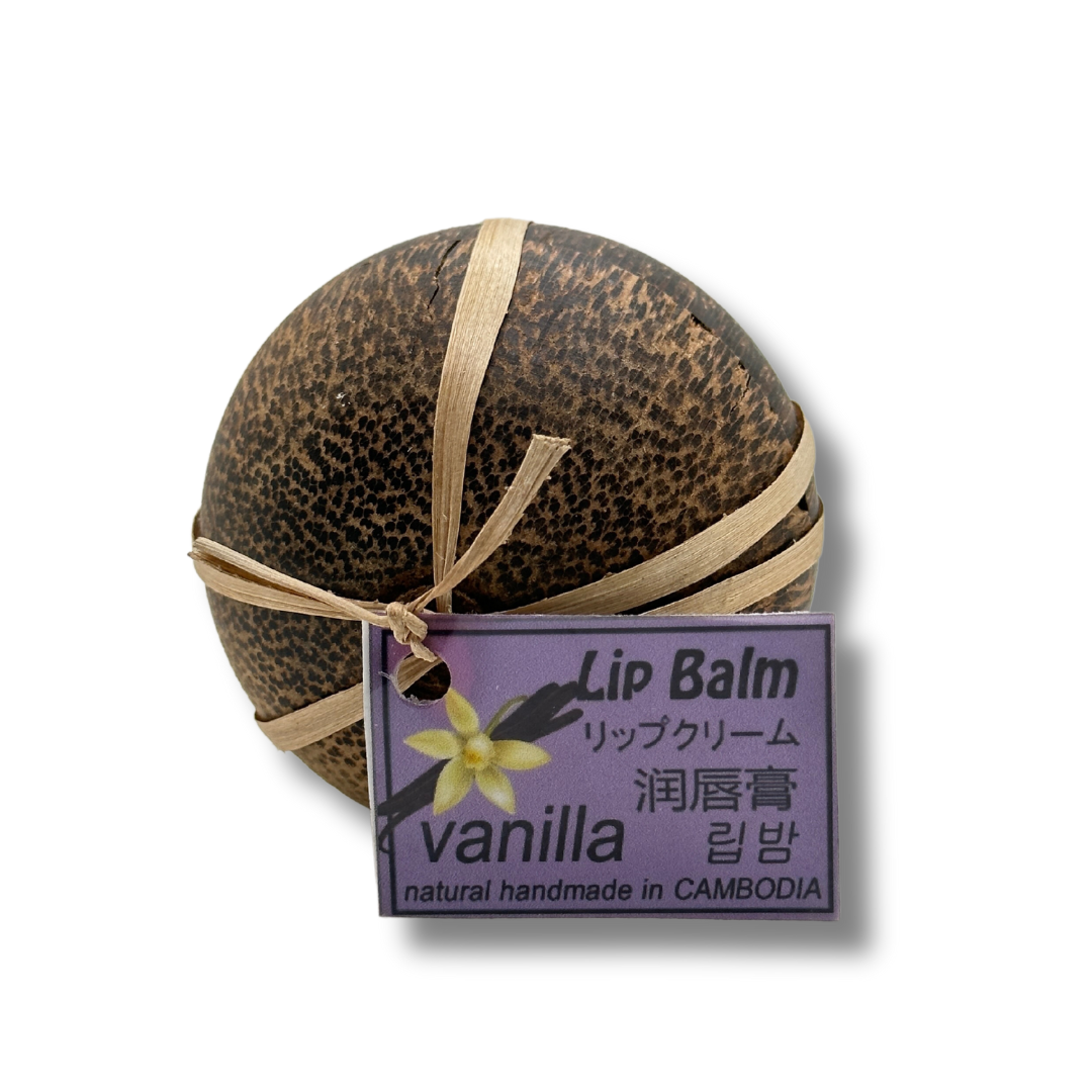 Baume à lèvre boite en bois de cocotier