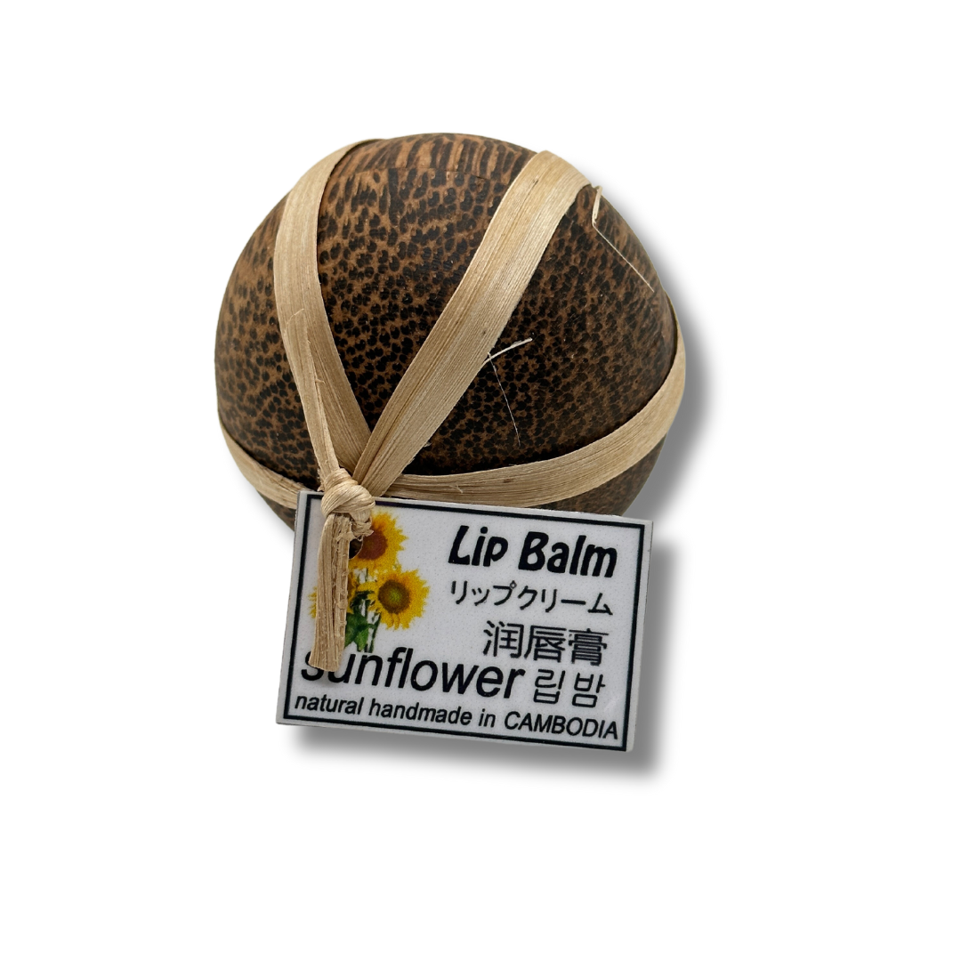 Baume à lèvre boite en bois de cocotier