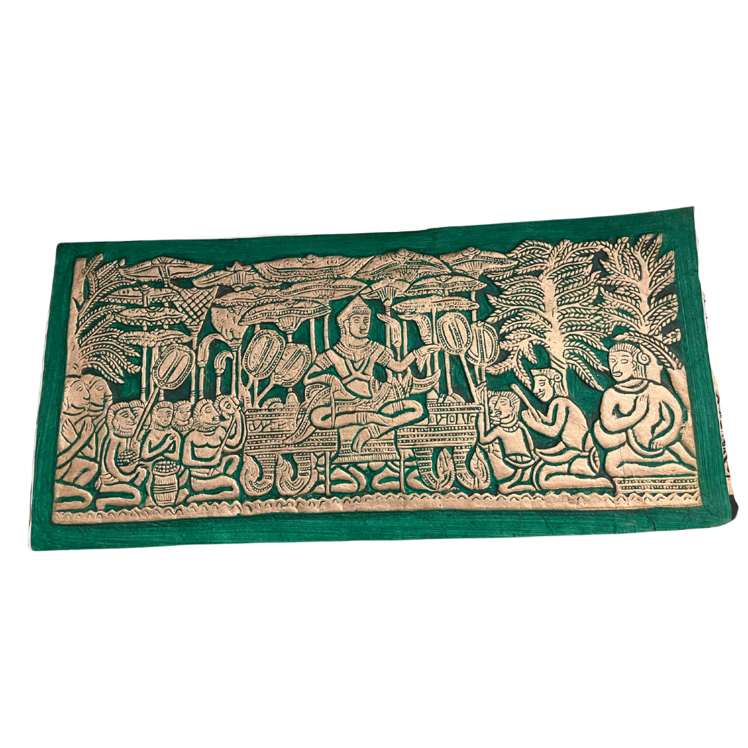 Peinture du Cambodge en relief Suryavarman II et son armée