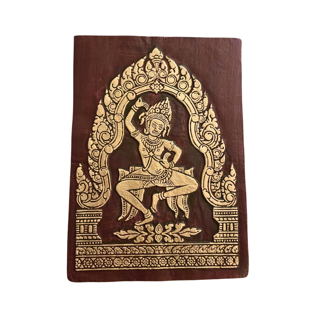 Peinture du Cambodge en relief Danseuse Apsara aux portes d'Angkor