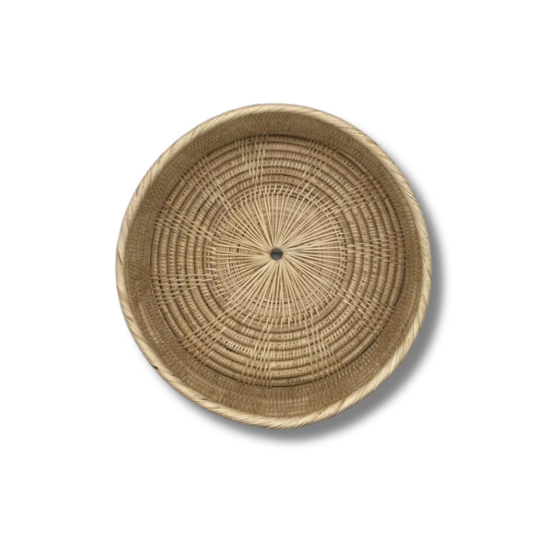 Grande boîte à motif en rotin du Cambodge