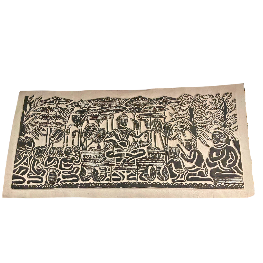 Peinture du Cambodge en relief Suryavarman II et son armée