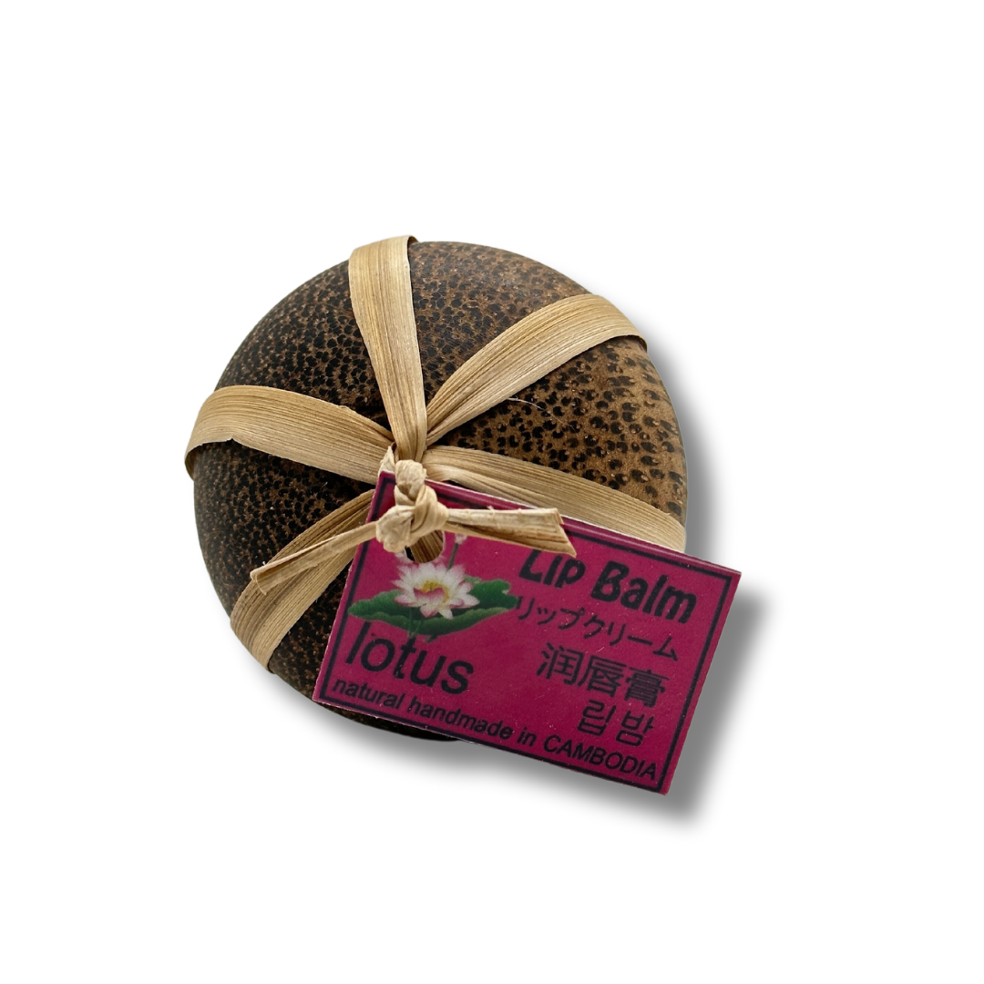 Baume à lèvre boite en bois de cocotier