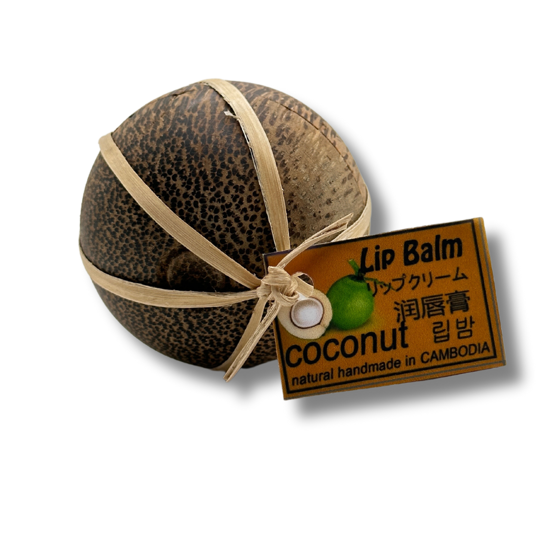 Baume à lèvre boite en bois de cocotier