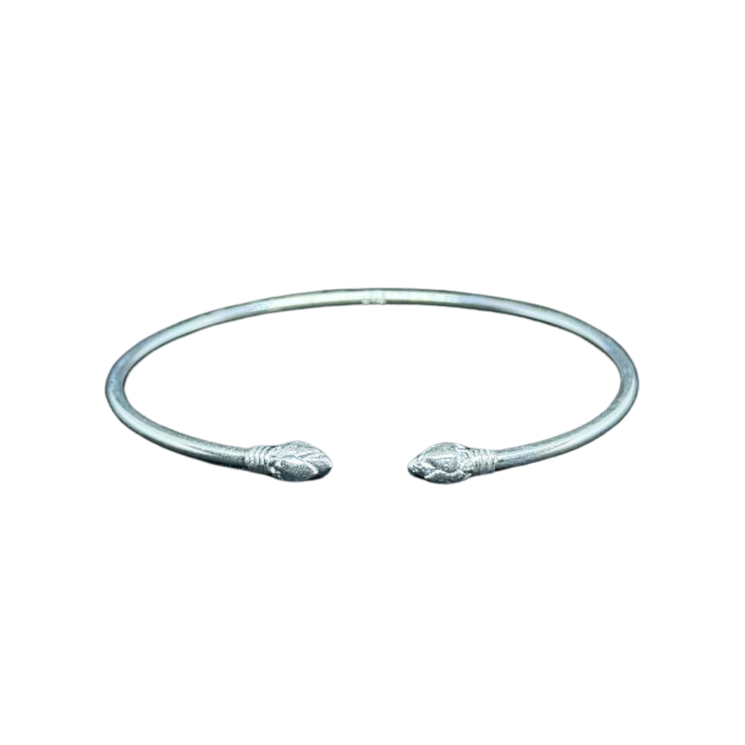 Bracelet fin Khmer en argent Bourgeon de Fleur de Lotus