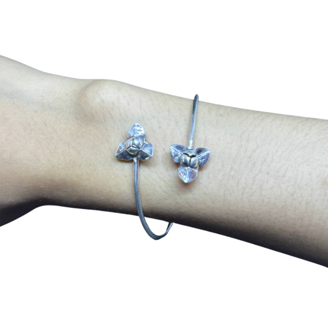 Bracelet Fin Khmer en argent Fleur de Romdoul