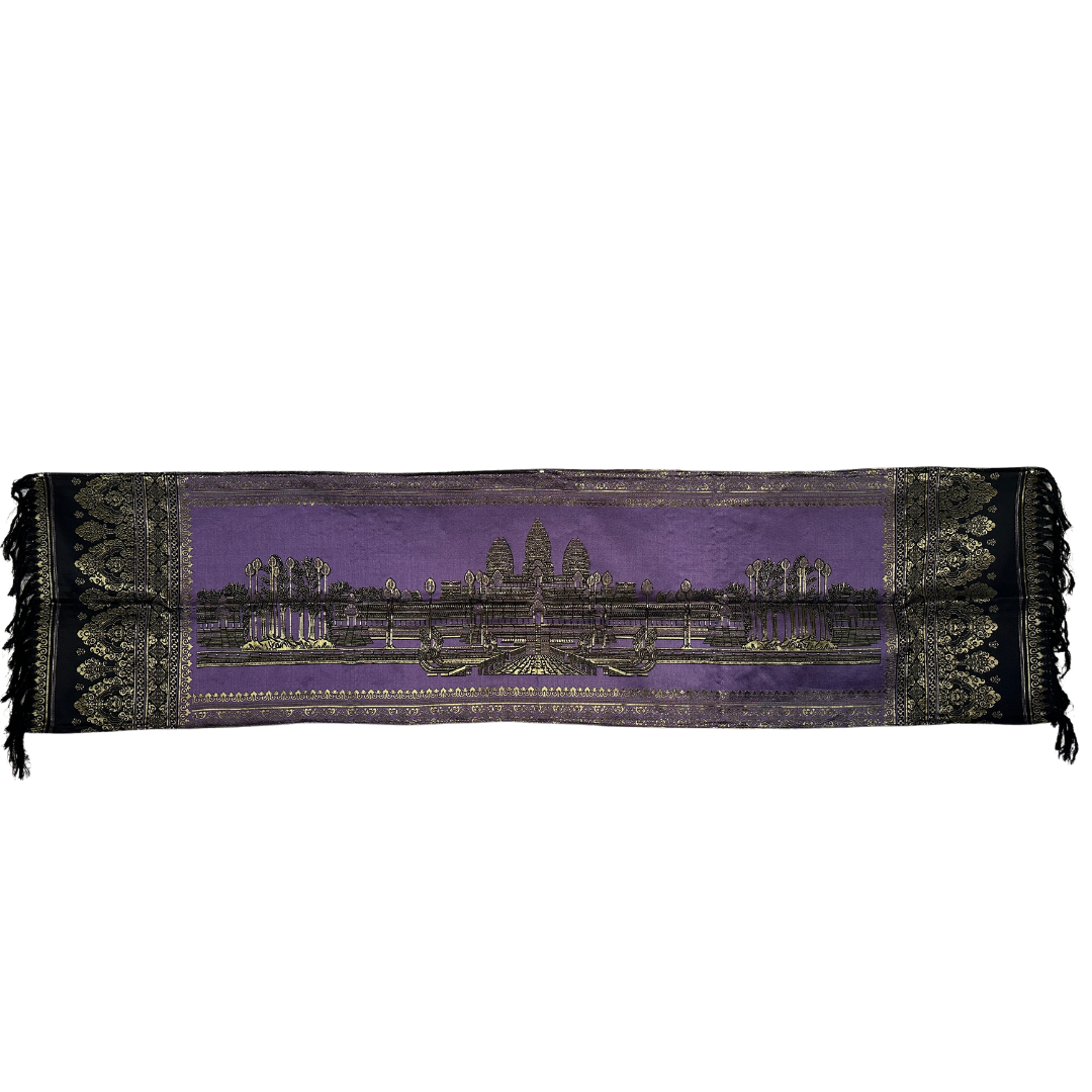 Nappe ornemental cambodgienne Angkor Wat 180 x 50 cm