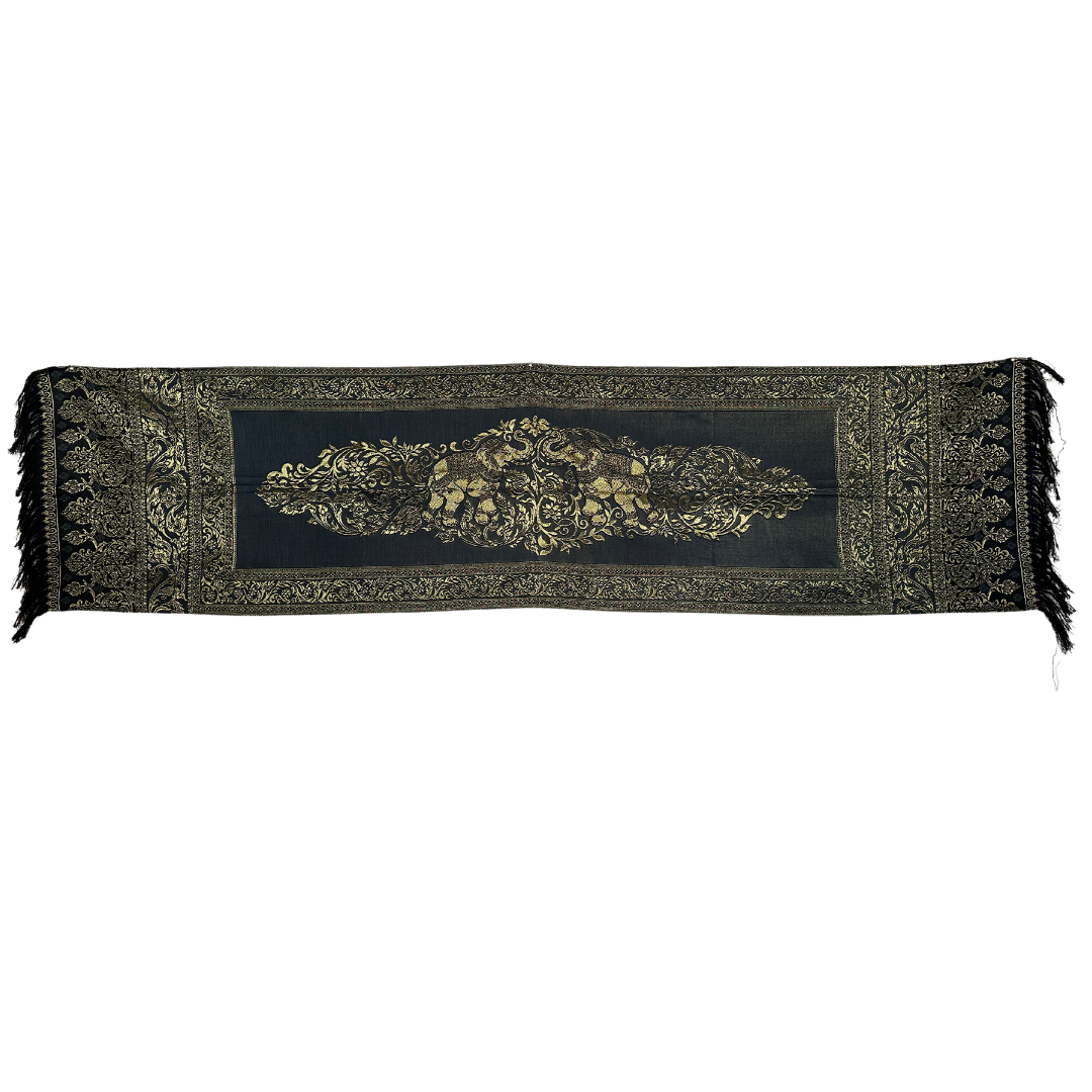 Nappe ornemental cambodgienne éléphant d'Asie 180 x 50 cm