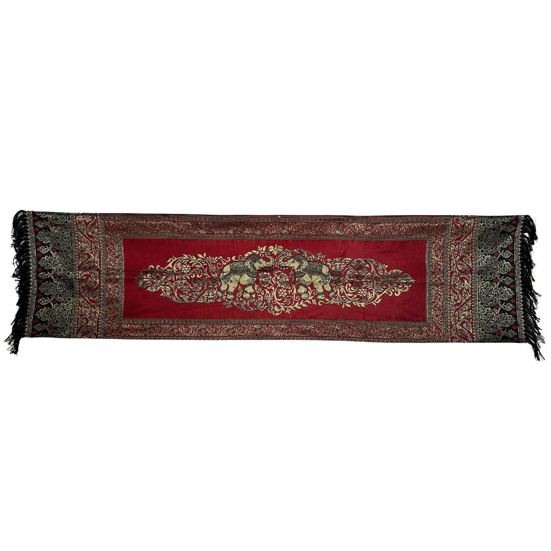 Nappe ornemental cambodgienne éléphant d'Asie 180 x 50 cm