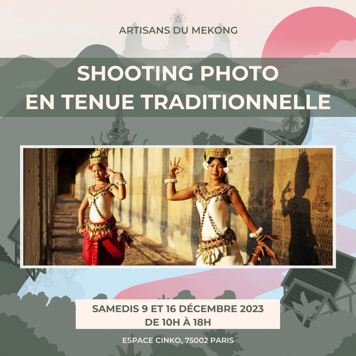 Shooting photo en tenue traditionnelle khmère - Artisans du Mékong 2023