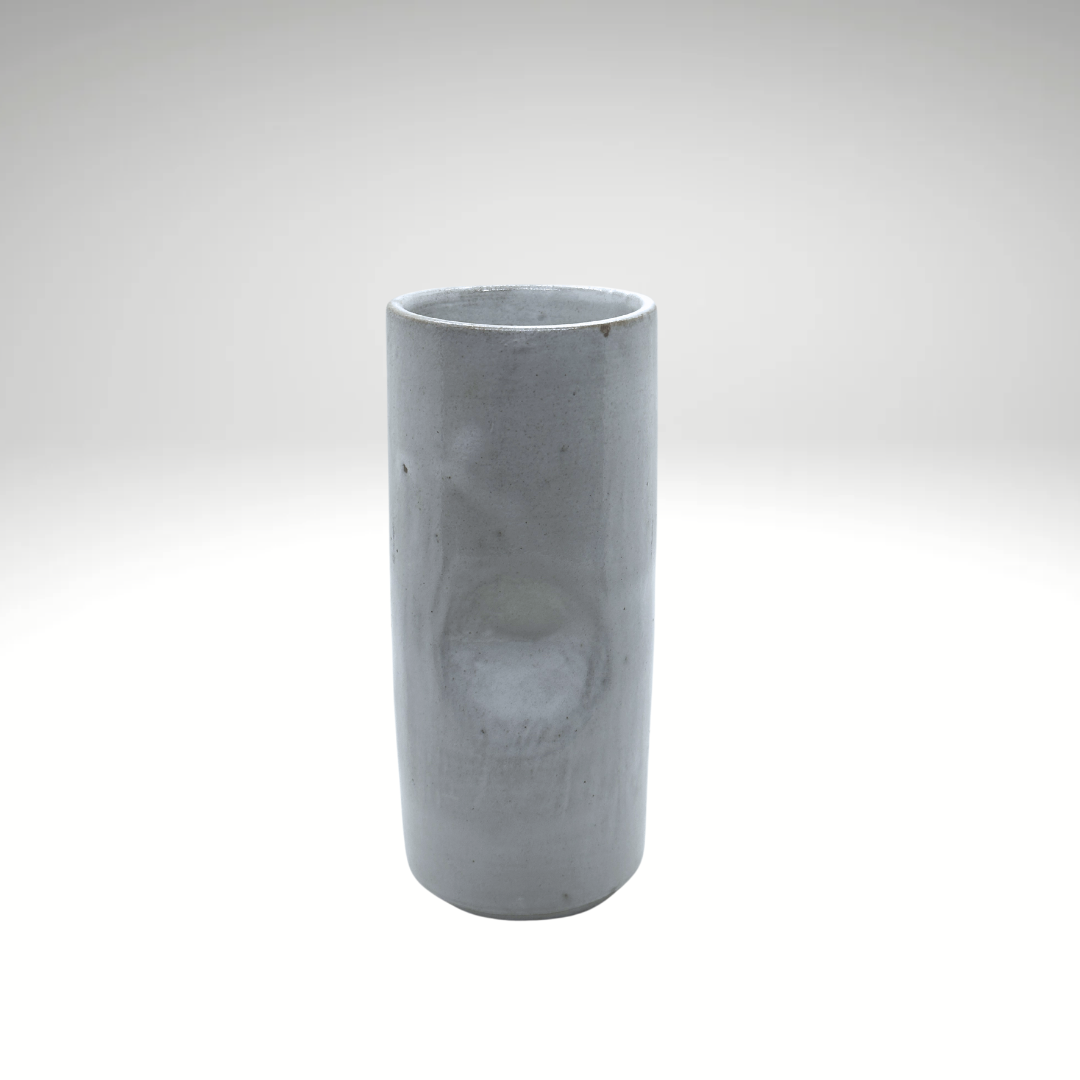 Vase "Sor", en céramique du Cambodge fait à la main - blanc