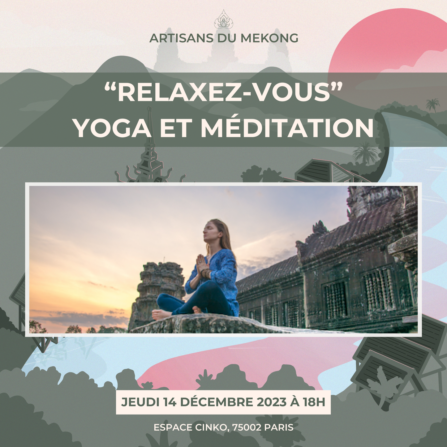 Soirée yoga et bien-être - Artisans du Mékong 2023