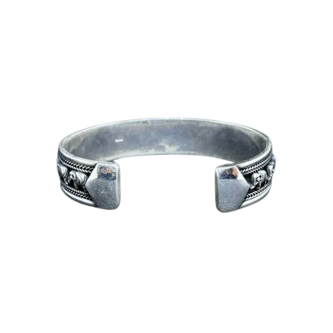 Bracelet Thaïlandais en argent orné d'éléphants