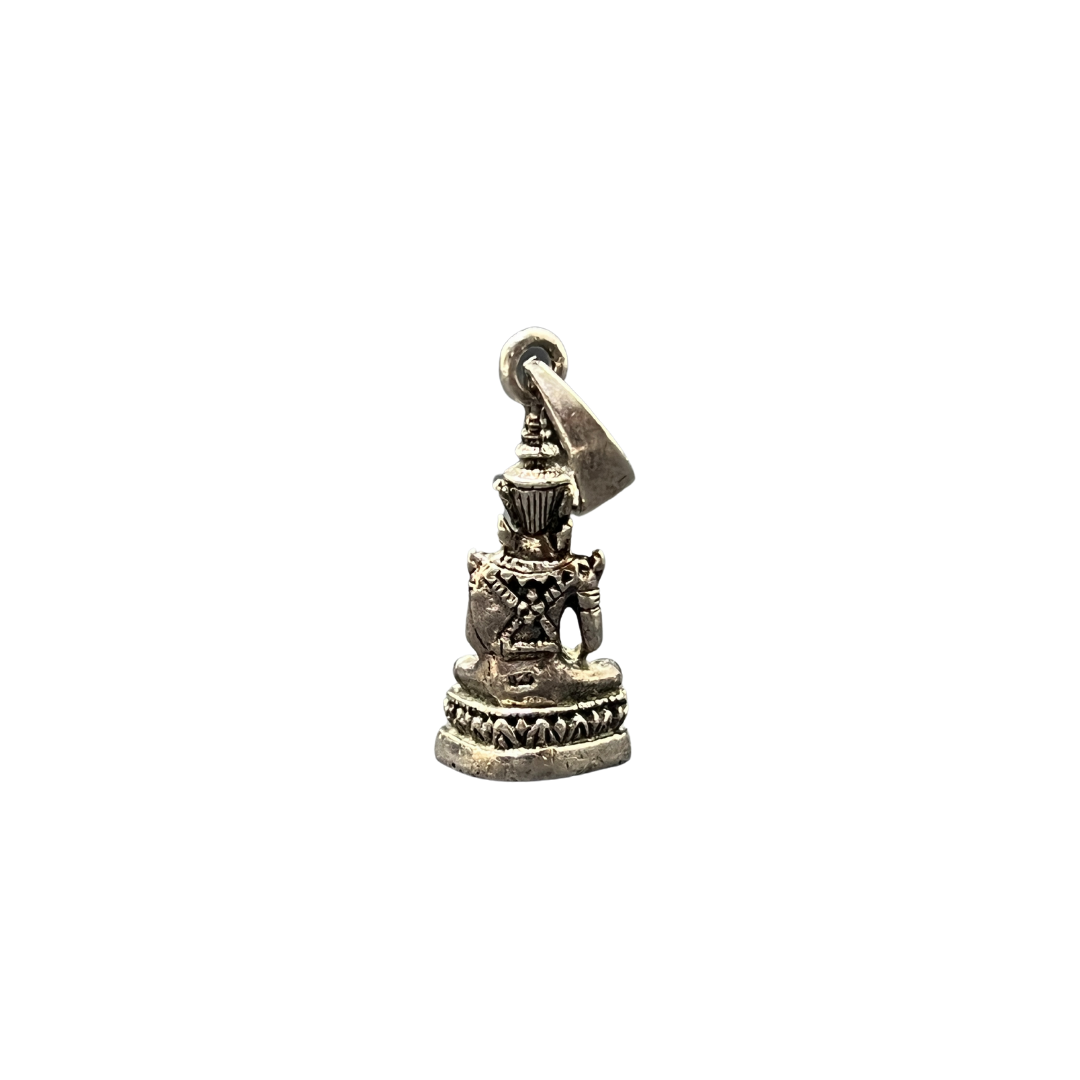 Petit Pendentif Bouddha posture Dhyana Mudra sur Lotus en Argent 925/1000