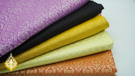 Tissu Khmer/Thaï classique coloris n°41 à 45 pour tenue traditionnelle (3,5 x 1m)