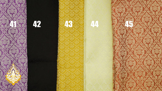 Tissu Khmer/Thaï classique coloris n°41 à 45 pour tenue traditionnelle (3,5 x 1m)