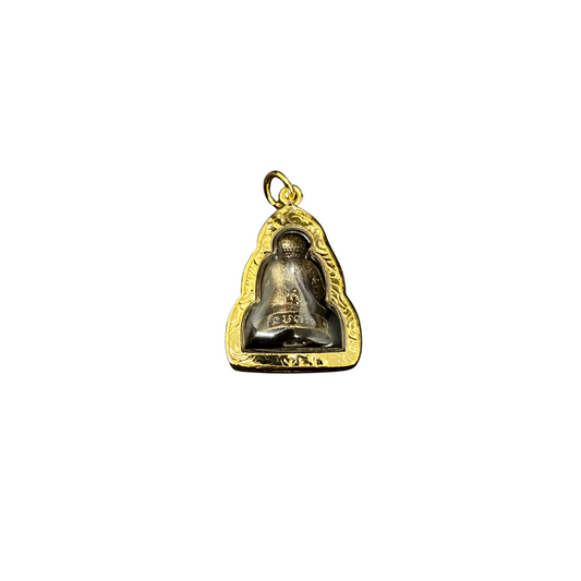Pendentif traditionnel amulette Bouddha Close eyes Happy Prosperity ( Phra Pidta Sangkajai )