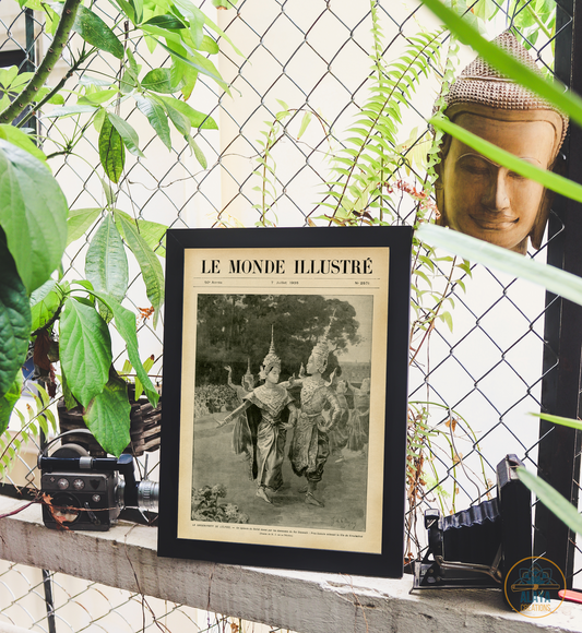 Illustration d'archives du Cambodge - Garden-party de l'Élysée Format A3 par Alaya Créations