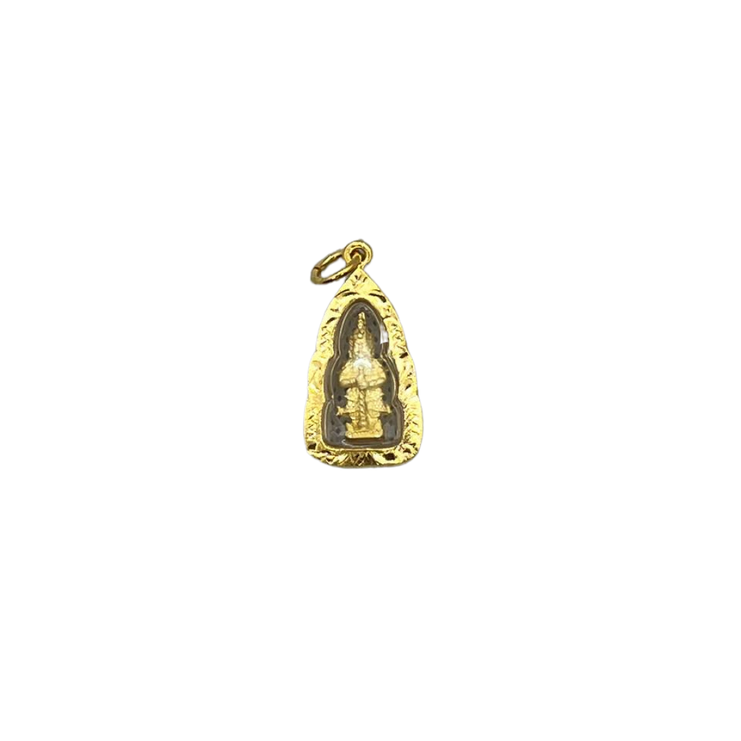 Amulette Thaï en verre Yeak couleur doré