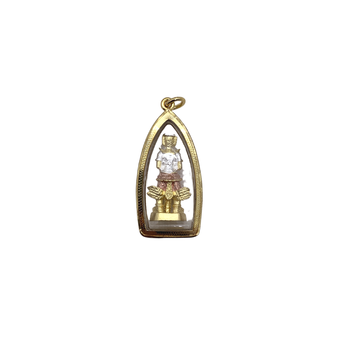 Amulette Thaï en verre Yeak dieu des géants couleur doré
