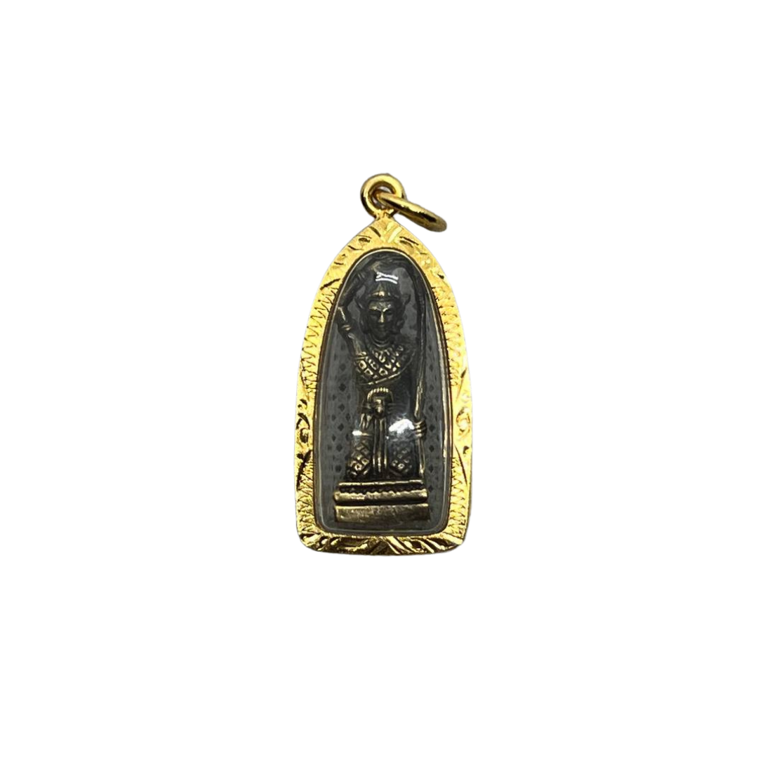 Amulette en verre Phrae Mae Thorani couleur bronze