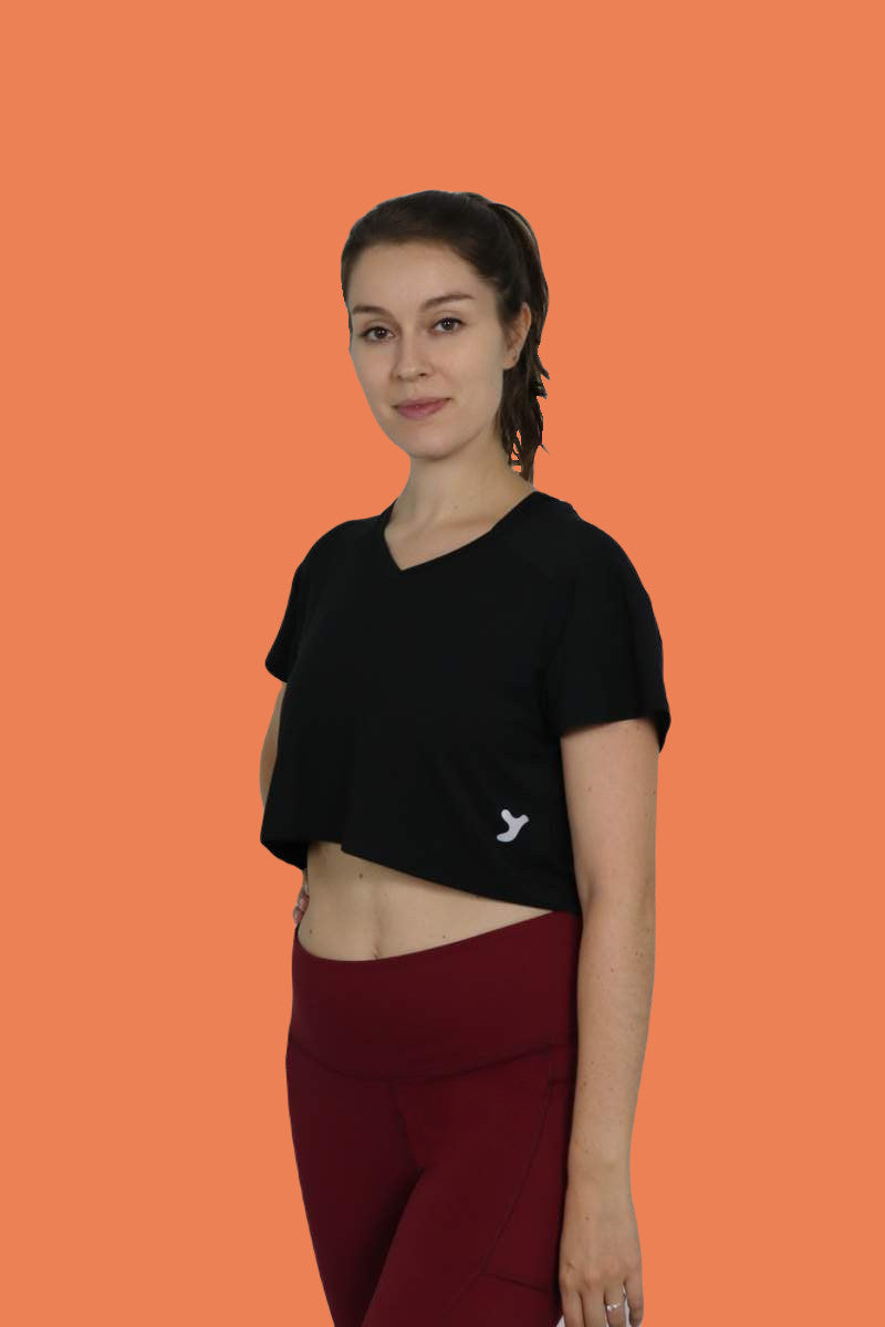 Crop Top avec col en V