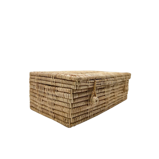 Boîte à mouchoirs du Cambodge en rotin couleur naturelle