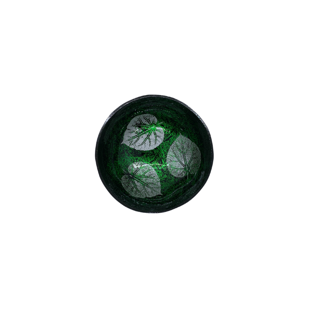Bol en bois de coco peint et vernis