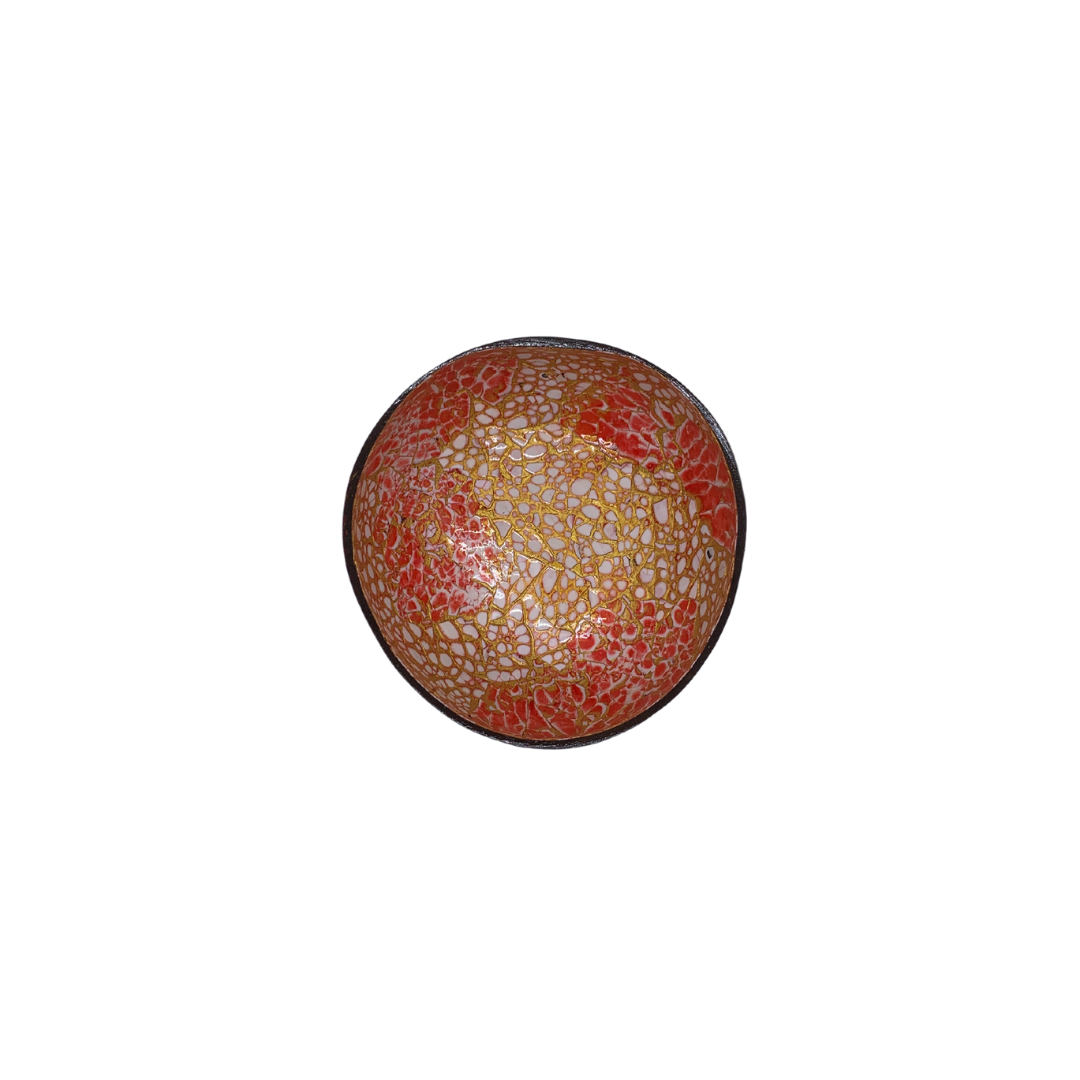 Bol en bois de coco peint et vernis