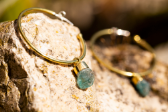 Boucle d’oreille Apatite bleu par Ammo