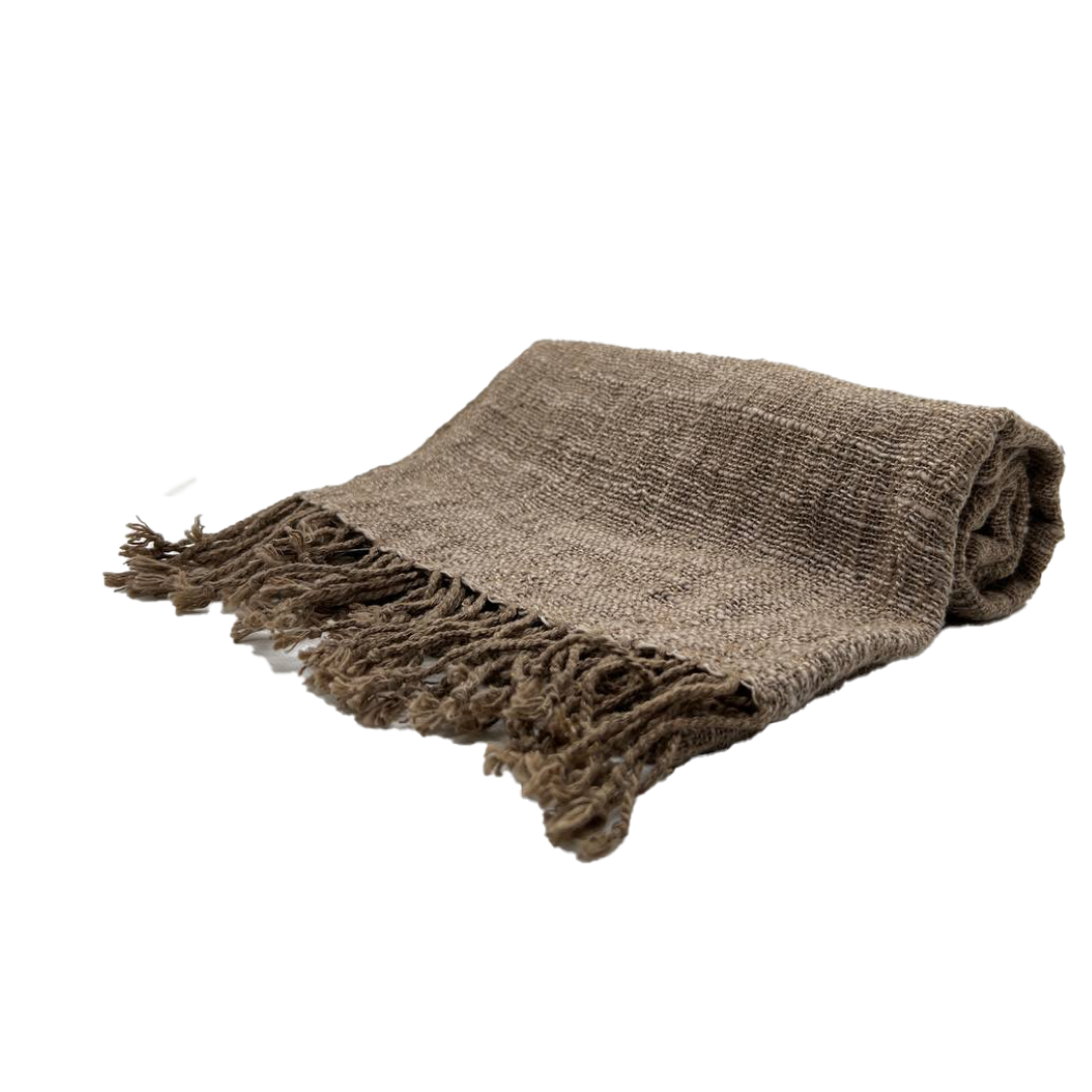 Foulard en coton organique du Cambodge tissé à la main teinture naturelle