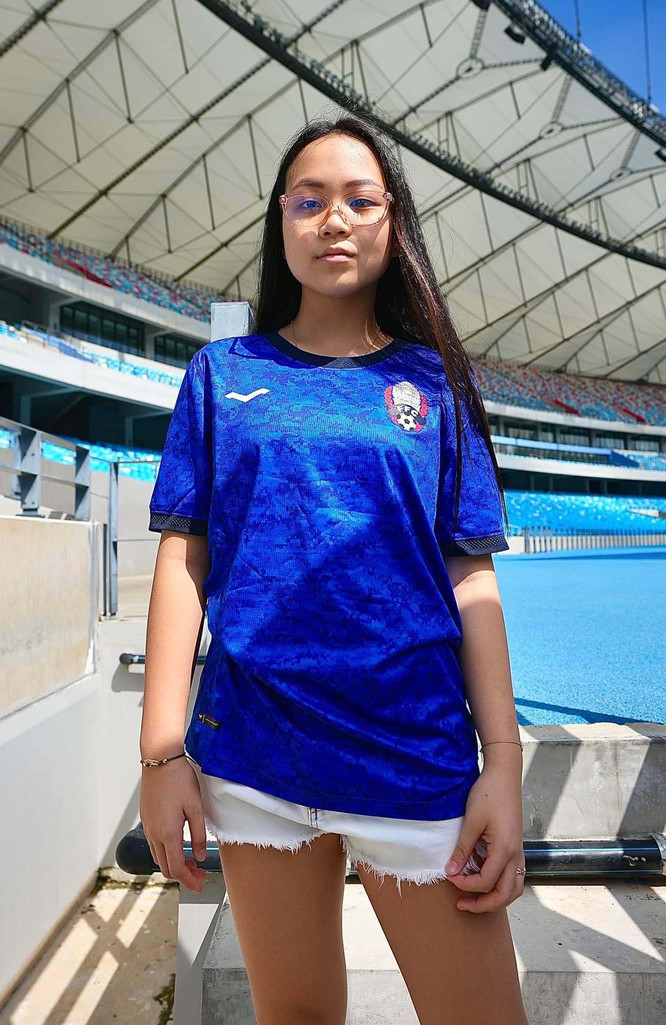 Maillot Officiel du Cambodge, saison 2022-2023 Bleu (Domicile) Modèle PLAYER