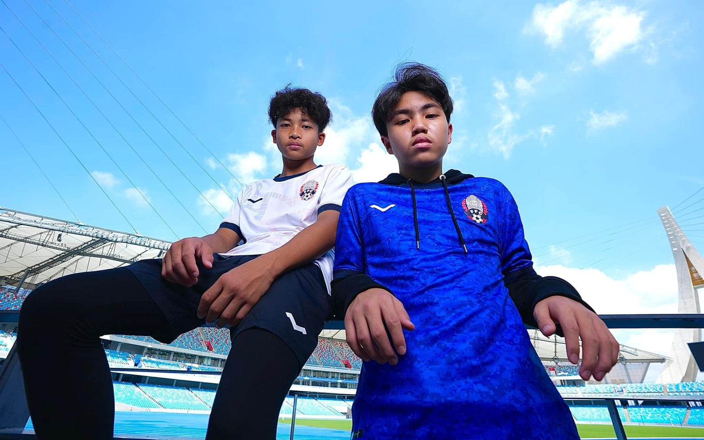 Maillot Officiel du Cambodge, saison 2022-2023 Bleu (Domicile) Modèle PLAYER