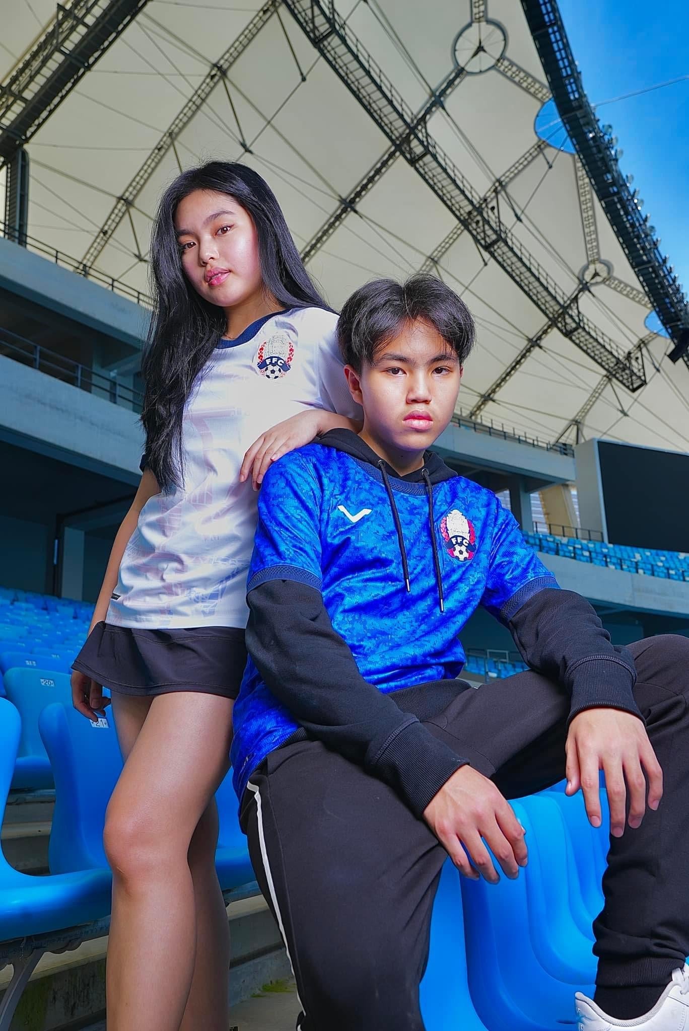 Maillot Officiel du Cambodge, saison 2022-2023 Bleu (Domicile) Modèle PLAYER