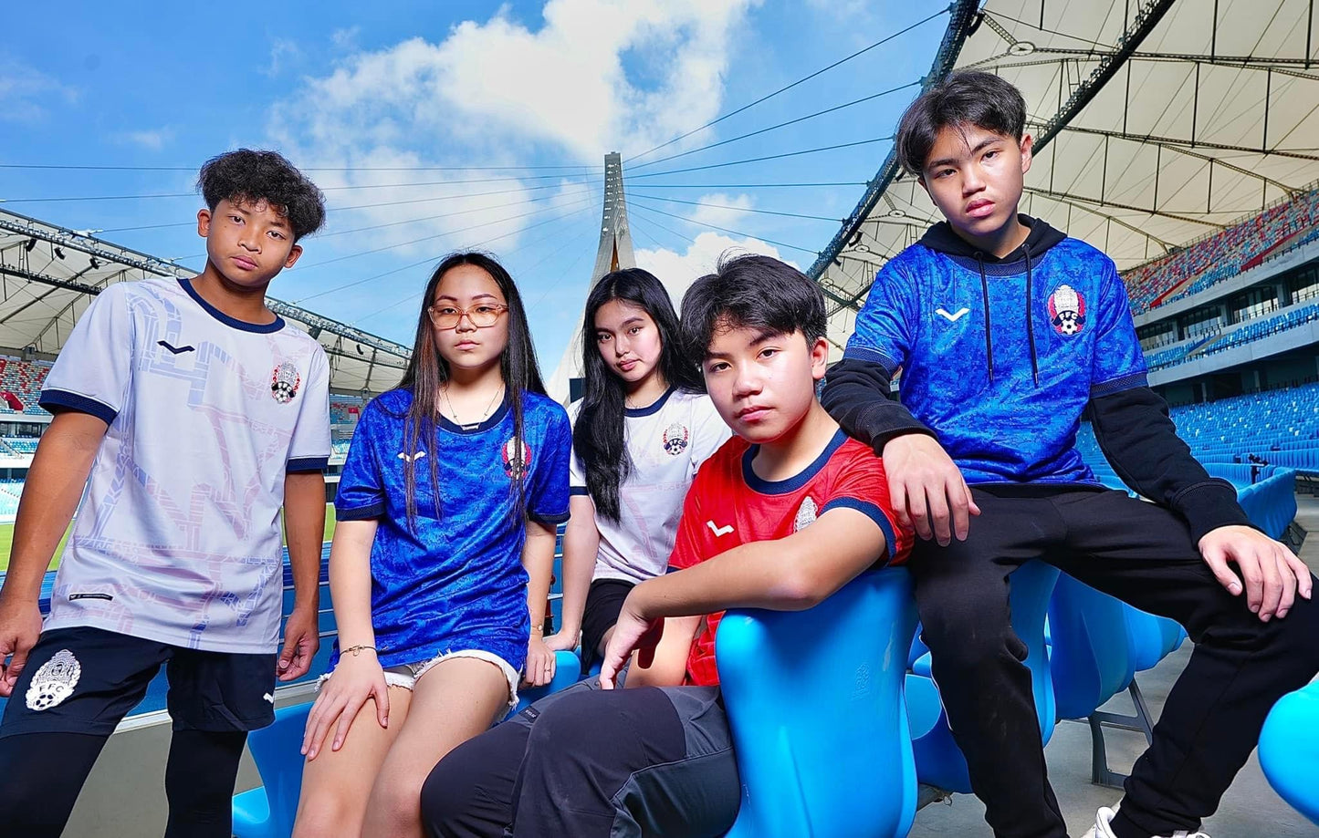 Maillot Officiel du Cambodge, saison 2022-2023 Bleu (Domicile) Modèle PLAYER