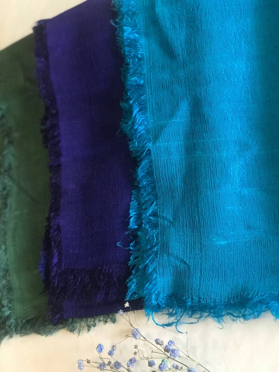 Foulard en Soie Sauvage Douce Tissé