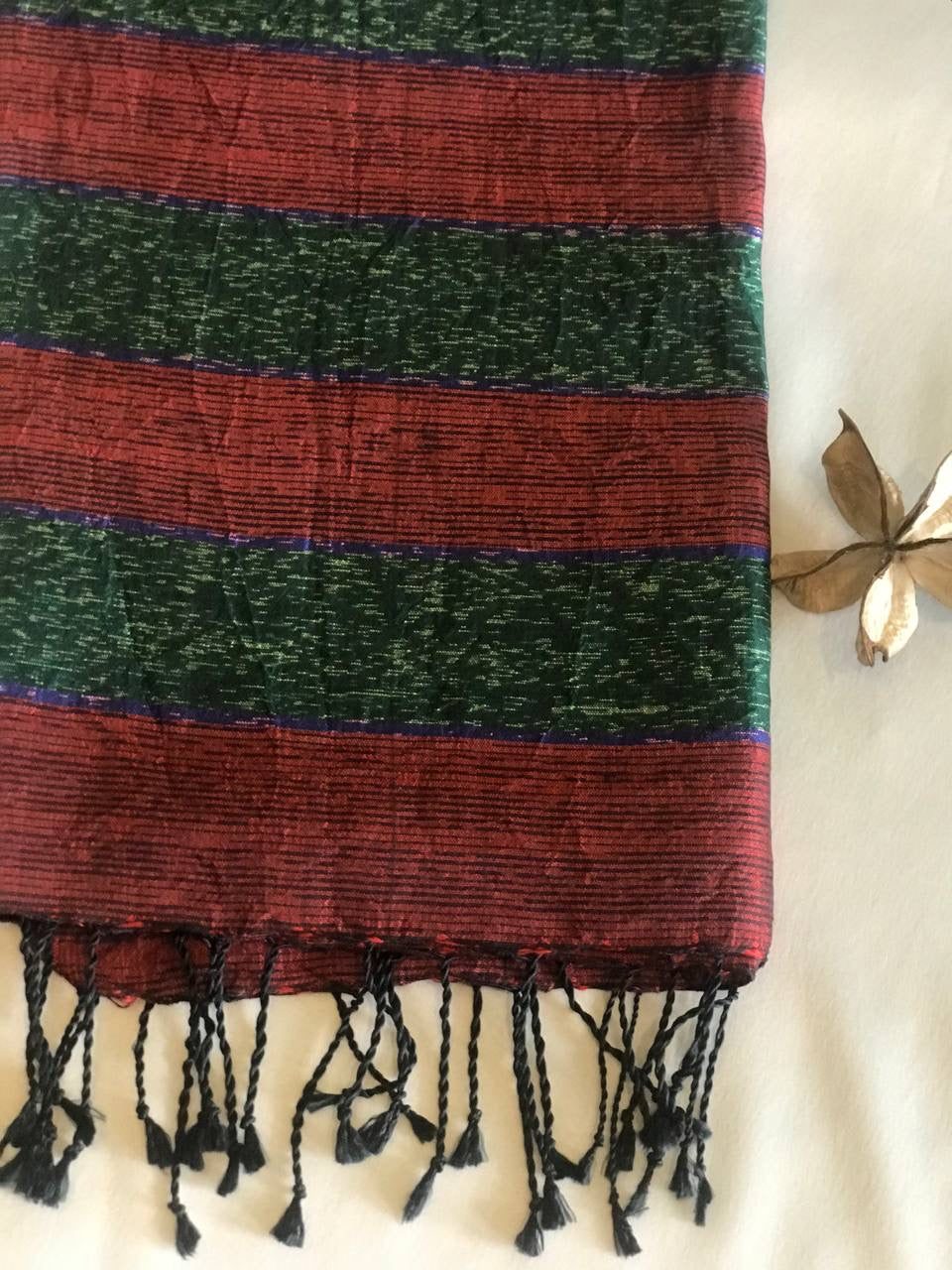Foulard en Soie Fine de Krama Tissé à la Main