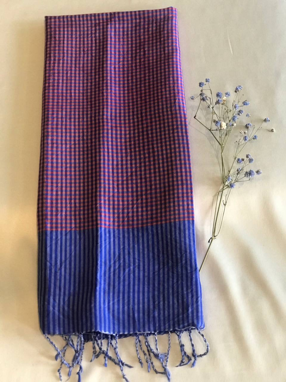 Foulard en Soie Fine de Krama Tissé à la Main