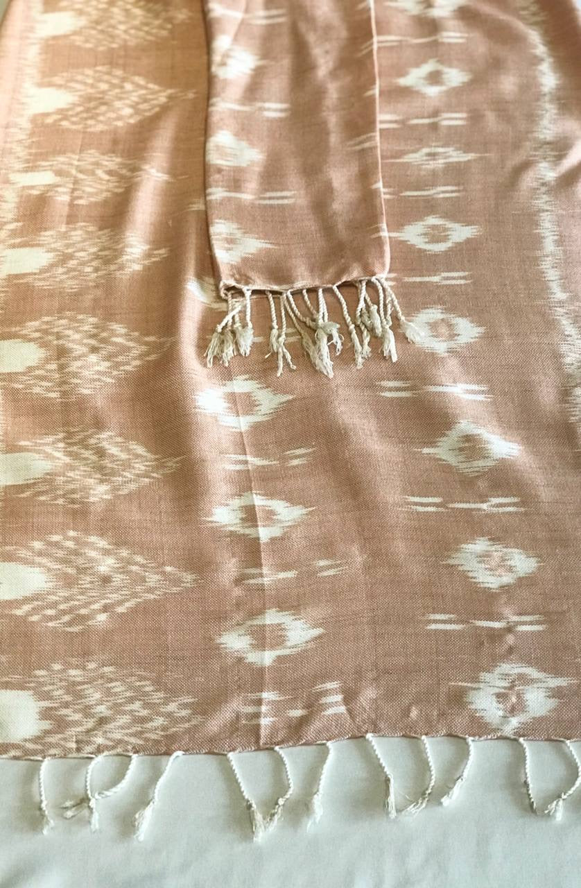 Foulard Ikat en Cotton Tissé à la Main avec Teinture Naturelle