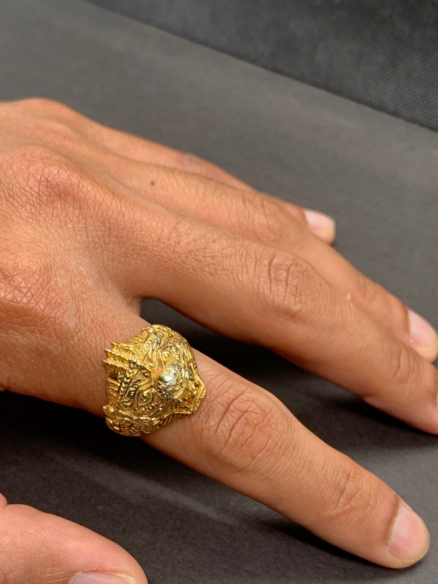 Bague Hanuman en Argent doré