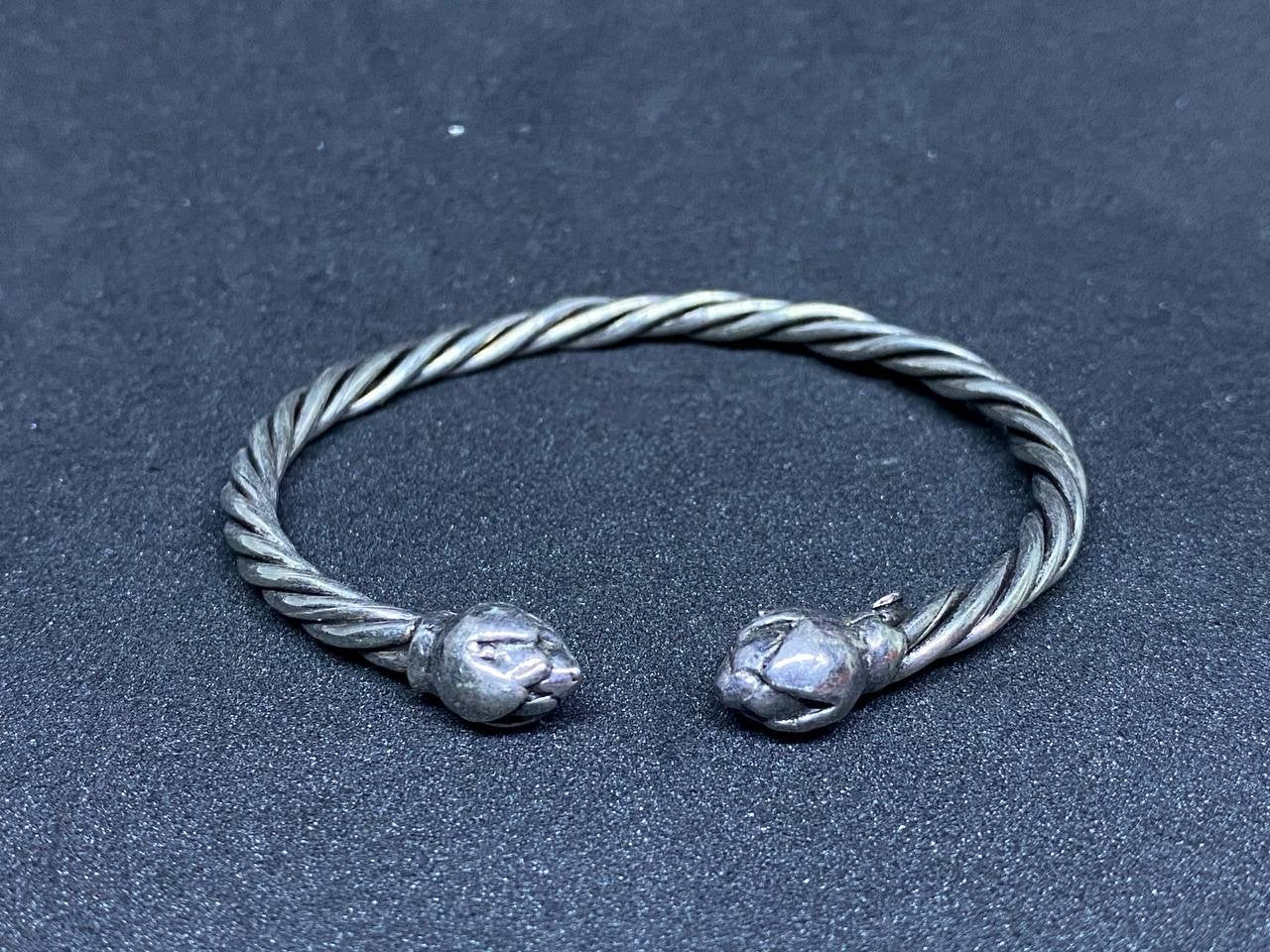 Bracelet Tressé Fleur de Lotus Khmer en argent