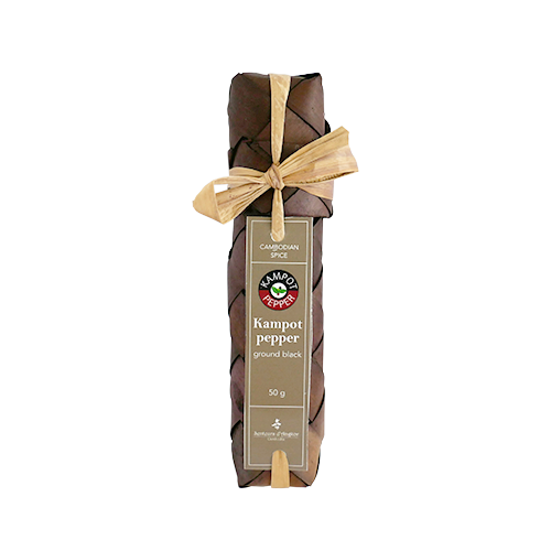 Poivre Noir de Kampot (moulu) en tube de palmier - 50g IGP par Senteurs d'Angkor