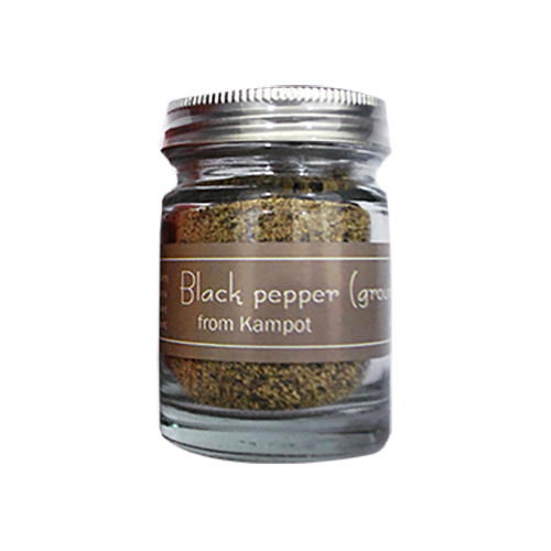 Poivre Noir de Kampot (moulu) en petit pot - 40g IGP par Senteurs d'Angkor