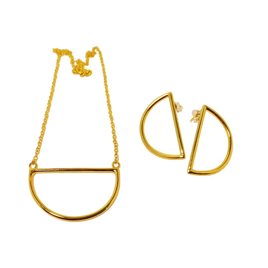 Parure Collier Déco Moon + Boucles d'oreilles Déco Wow