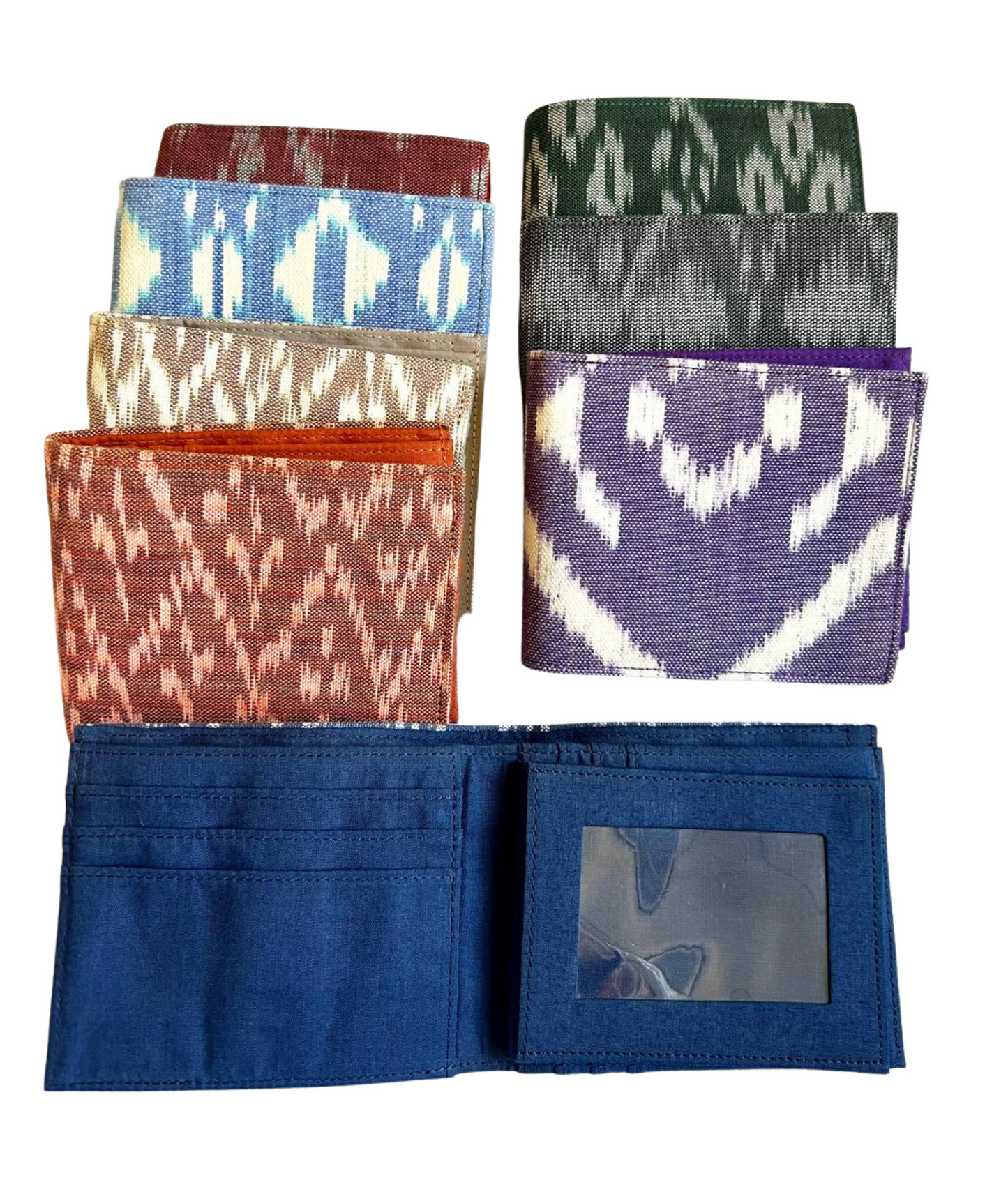 Portefeuille couleur Denim du Cambodge et aux motifs ethniques par Cambodia Art Scarf