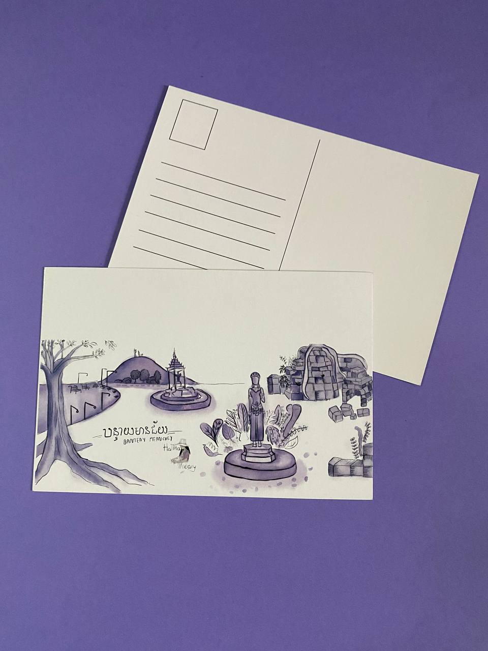 Ensemble de cartes postales villes du Cambodge by Hattha Neary