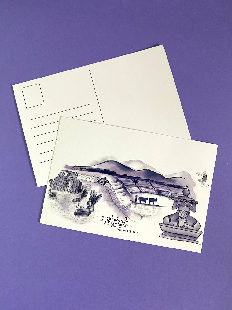 Ensemble de cartes postales villes du Cambodge by Hattha Neary