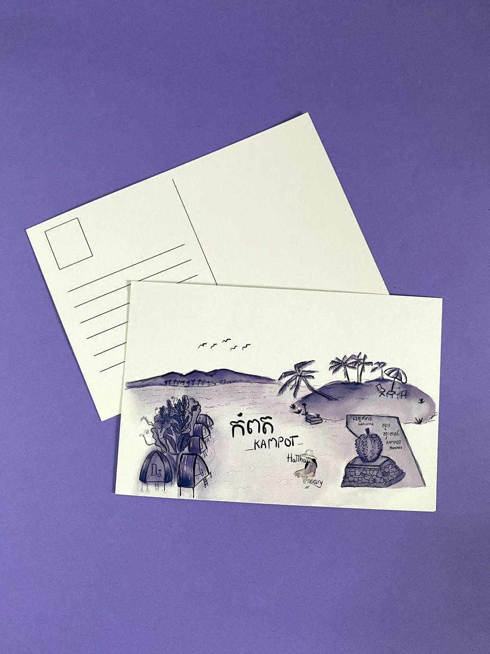 Ensemble de cartes postales villes du Cambodge by Hattha Neary
