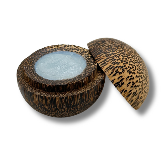 Baume à lèvre boite en bois de cocotier